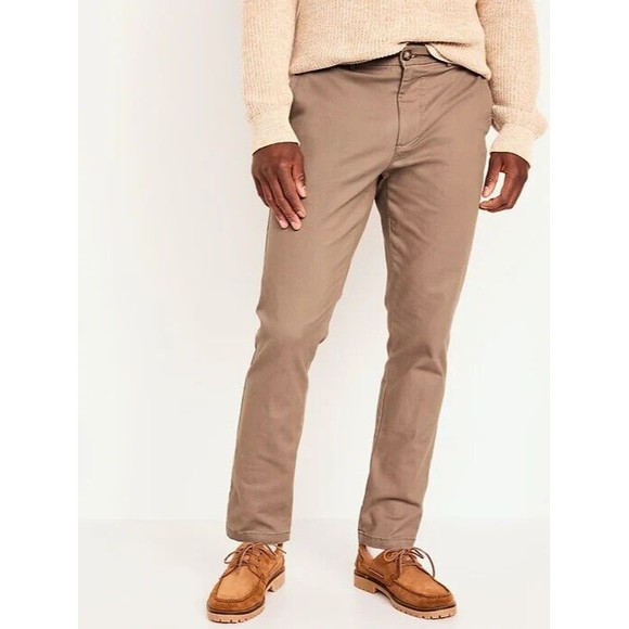 Old Navy Slim Built In Flex Rotation Chino Pants Mens 29x34 Brown Stretch NEW - Picture 1 of 9